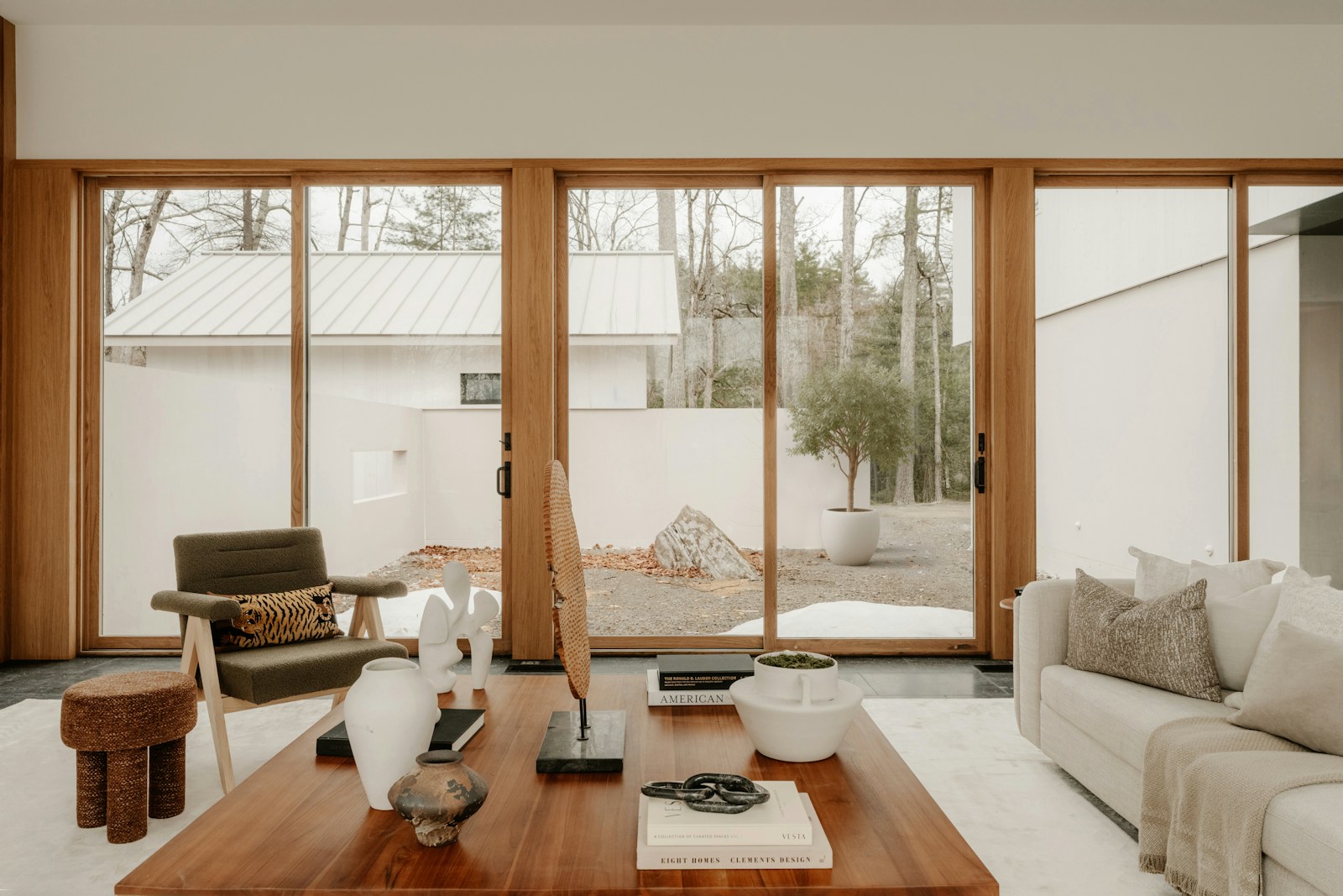 Light-filled living room opening onto a garden